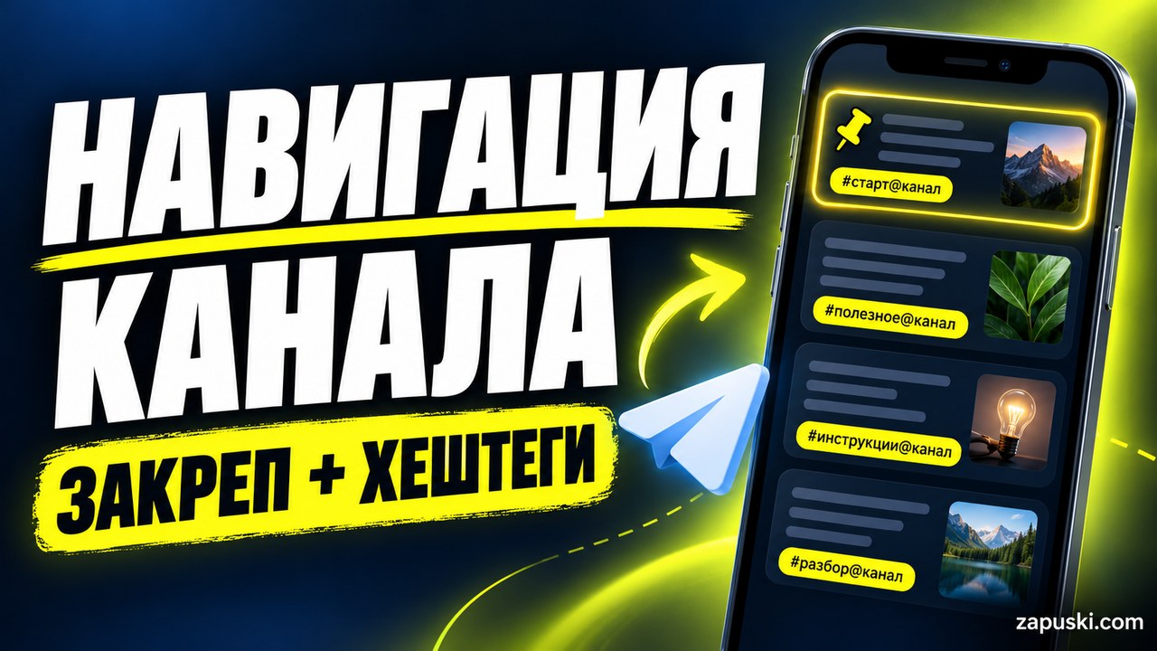 Навигация Telegram-канала: закреп, внутренние хештеги и архив