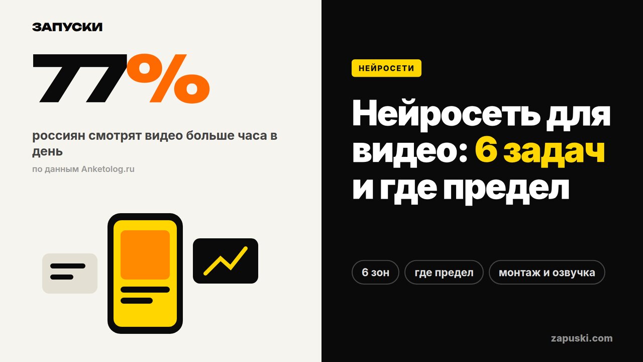 Нейросеть для видео: шесть задач видеопроизводства от генерации до уникализации