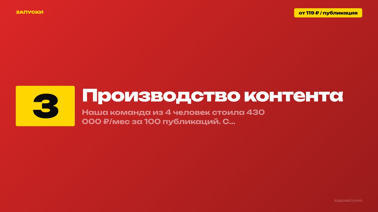 Производство контента: сравнение цены единицы у штатной команды, продакшн-студии и контент-завода на ИИ от 119 ₽