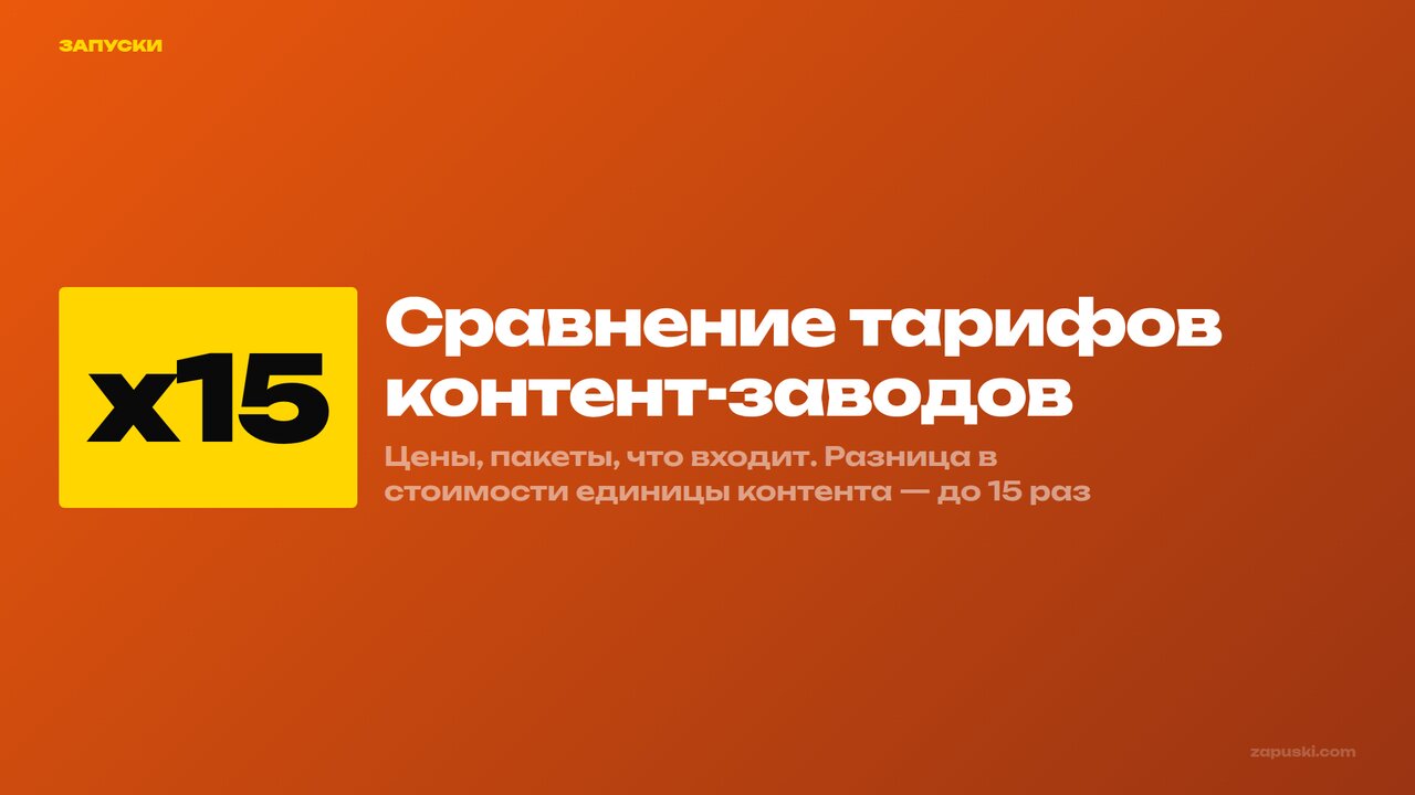 Сравнение тарифов контент-заводов в РФ 2026