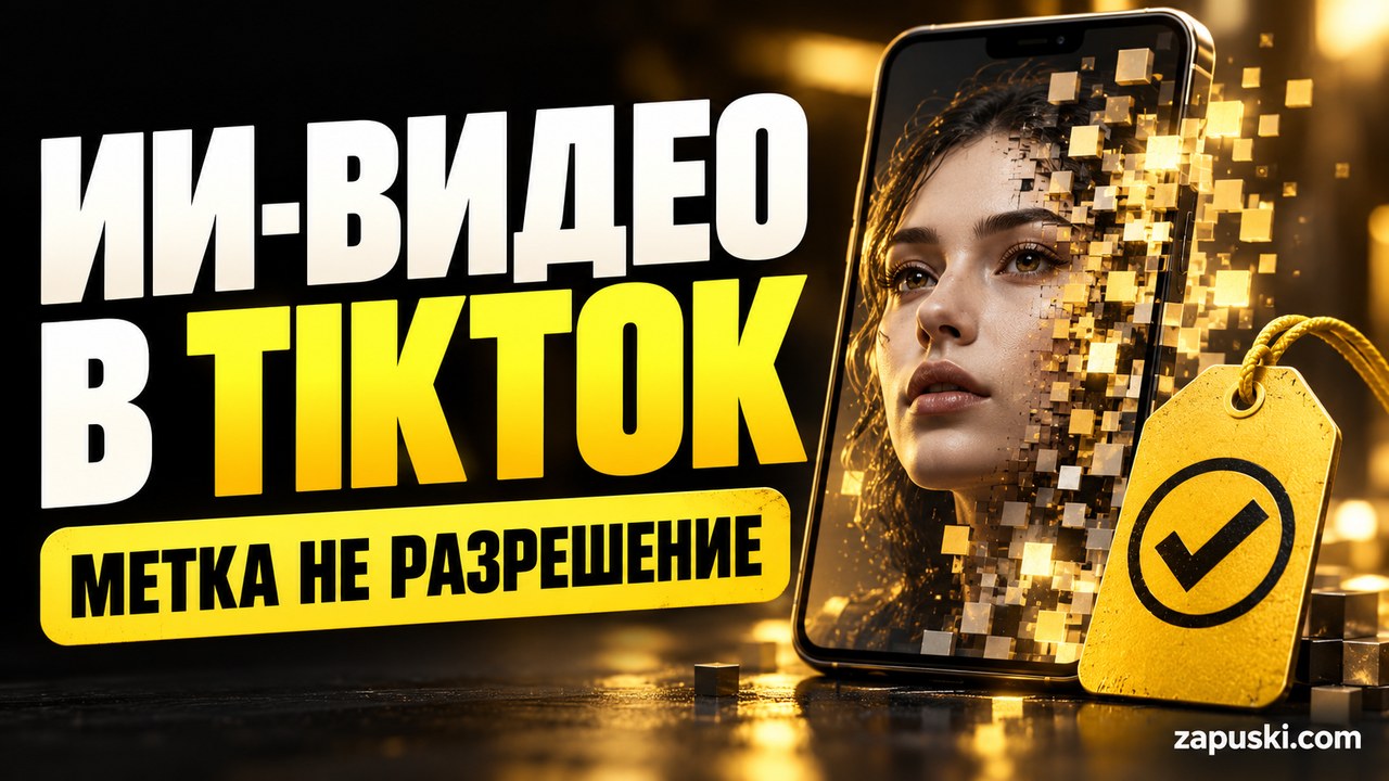 ИИ-видео в TikTok: метка не разрешение, редакционная иллюстрация